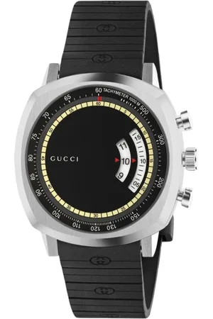 Gucci Tilbehør, Herre, Sort, ONE SIZE, Sort Skive Elegant Tidsur Ur