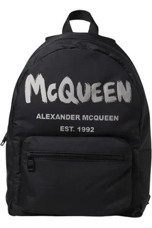 Alexander McQueen Taske, Herre, Sort, ONE SIZE, Nylon, Graffiti Stil Rygsæk
