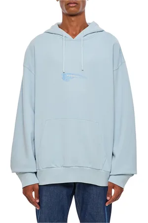 Givenchy Sweathshirts & Hoodies, Herre, Blå, L, Bomuld, Blå Gnawed Bomuld Hoodie