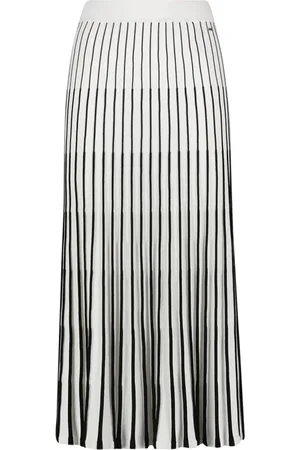 Gaudi Kjole, Dame, Hvid, M, Nylon, Stribet Hvid Strik Nederdel