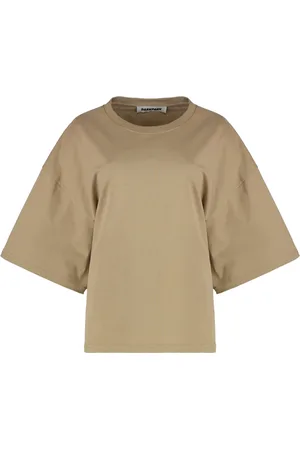 DARKPARK Top, Dame, , M, Bomuld, Bomuld crew-neck T-shirt med draperet ryg