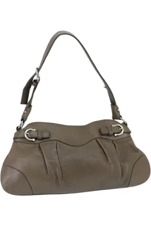 Salvatore Ferragamo Pre-owned, Dame, Brun, ONE SIZE, Uld, Pre-owned Laeder skuldertasker
