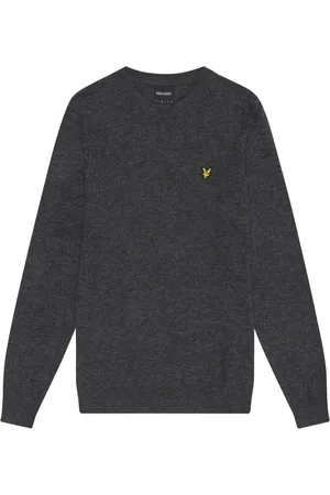 Lyle & Scott Strik, Herre, Grå, 2XL, Uld, Lambswool Blend Crew Neck Jumper