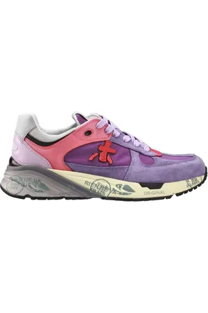 Premiata Sko, Dame, Lilla, 38 EU, Uld, Lilla ruskind sneakers med hvide og lyserøde detaljer
