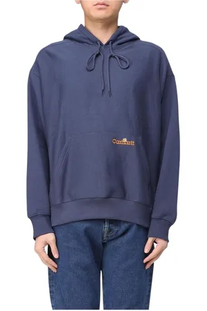 Carhartt Sweathshirts & Hoodies, Herre, Blå, M, Bomuld, Sort hættetrøje med kængurulomme