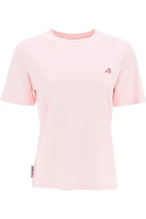Autry Top, Dame, Lyserød, L, Bomuld, Broderet Rund Hals T-shirt