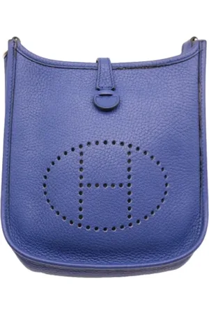 Hermès Pre-owned, Dame, Blå, ONE SIZE, Uld, Pre-owned Laeder skuldertasker