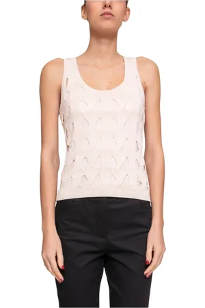 Pinko Top, Dame, Hvid, L, Hvid Svane Flettop Sweater