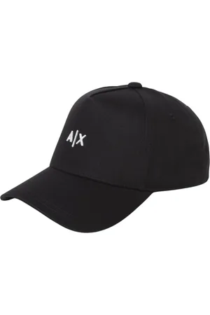 Armani Exchange Tilbehør, Herre, Sort, ONE SIZE, Bomuld, Hvidt Logo Baseball Cap