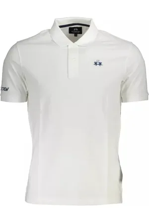 La Martina Top, Herre, Hvid, M, Bomuld, Elegant hvid bomuldspoloshirt