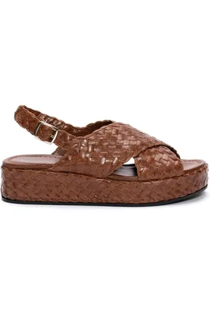 Pon´s quintana Sko, Dame, Brun, 39 EU, Læder, Flettet Læder Karamel Sandal