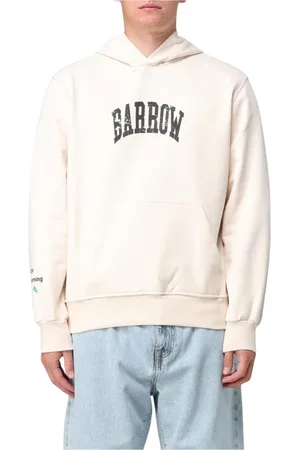 BARROW Sweathshirts & Hoodies, Herre, , S, Bomuld, Bue Logo Hoodie i fløde