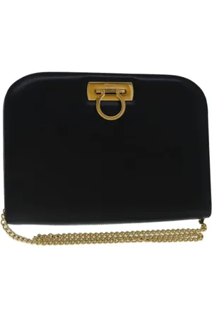 Salvatore Ferragamo Pre-owned, Dame, Sort, ONE SIZE, Uld, Pre-owned Laeder skuldertasker