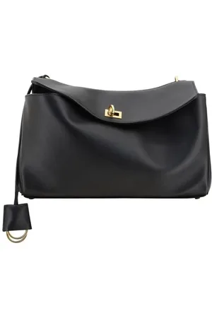 Balenciaga Taske, Dame, Sort, ONE SIZE, Uld, Rodeo Skuldertaske med Svinglukning