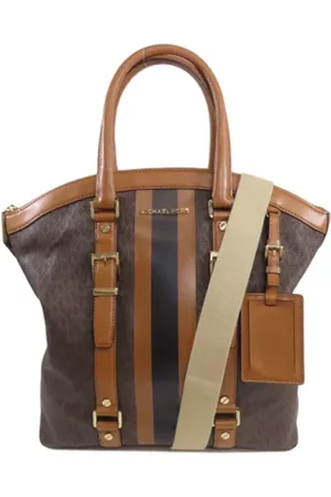 Michael Kors Pre-owned, Dame, Brun, ONE SIZE, Uld, Pre-owned canvas håndtasker
