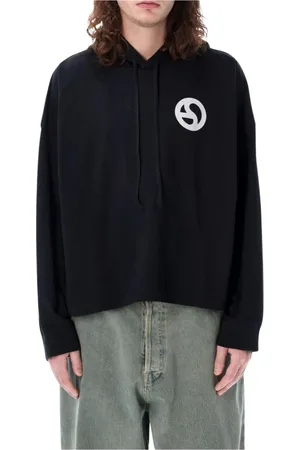 Acne Studios Sweathshirts & Hoodies, Herre, Sort, L, Bomuld, Sort Cirkel Logo Hættetrøje Sweatshirt