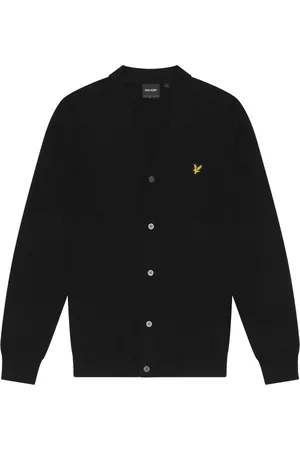 Lyle & Scott Strik, Herre, Sort, XS, Bomuld, Cotton Merino V-hals Cardigan