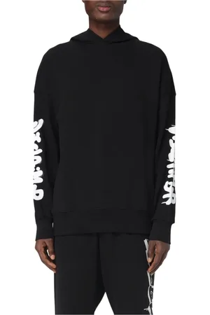 DISCLAIMER Sweathshirts & Hoodies, Herre, Sort, XL, Uld, Sort Graffiti Hættetrøje
