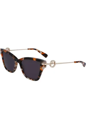 Longchamp Tilbehør, Dame, Brun, ONE SIZE, Hamp, Brune Acetatsolbriller med kategori 3 linser