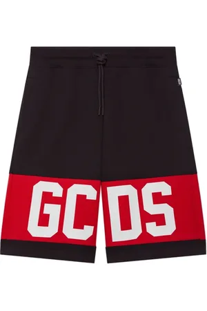 GCDS Shorts, Herre, Sort, L, Bomuld, Sporty Bomuldsshorts med Logo Bånd