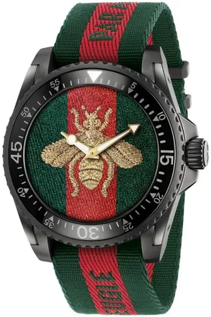Gucci Tilbehør, Herre, Grøn, ONE SIZE, Uld, Bi Broderi Ur