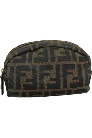 Fendi Pre-owned, Dame, Brun, ONE SIZE, Uld, Pre-owned Canvas pouches