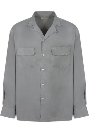 OFFICINE GENERALE Skjorte, Herre, Blå, XL, Elegant Teal Tencel Skjorte med Lommer