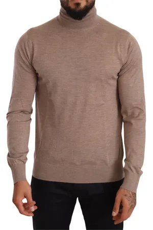 Dolce & Gabbana Strik, Herre, Brun, L, Cashmere, Elegant Cashmere Turtleneck Sweater