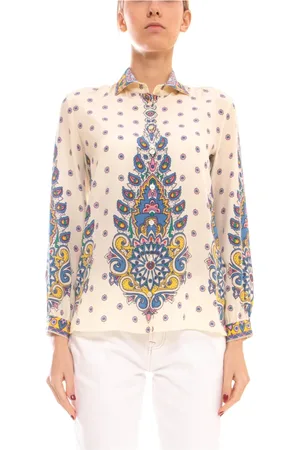 Etro Bluser & Skjorter, Dame, Flerfarvet, M, Uld, Mønstret Dame Skjorte