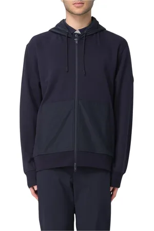 FAY Sweathshirts & Hoodies, Herre, Sort, XL, Uld, Stilfuld Zip-Up Hoodie Activewear