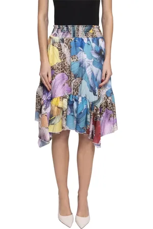 Roberto Cavalli Nederdel, Dame, Flerfarvet, XS, Uld, Multifarvet Stilfuld Dame Nederdel