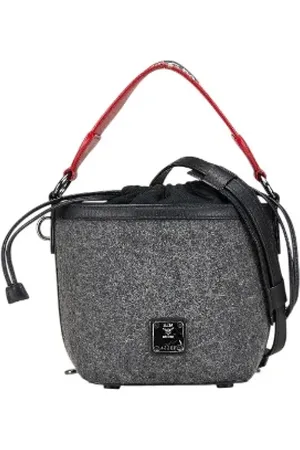 MCM Pre-owned, Dame, Grå, ONE SIZE, Uld, Pre-owned canvas håndtasker