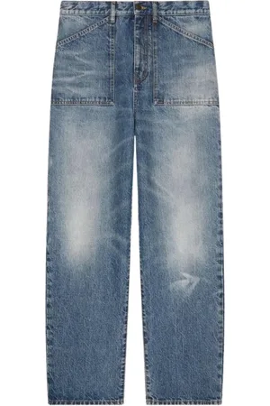 Givenchy Jeans, Herre, Blå, W30, Bomuld, Klassiske Blå Distressed Straight Leg Jeans