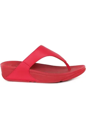 FitFlop Sko, Dame, Rød, 40 EU, Læder, Røde læder tåstrop sandaler