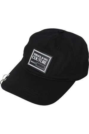 VERSACE Tilbehør, Herre, Sort, ONE SIZE, Uld, Metalringe Baseball Cap Stilfuld Hat