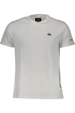 La Martina Top, Herre, Hvid, M, Bomuld, Broderet Logo T-shirt
