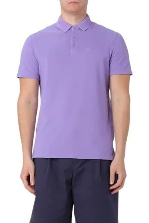 Armani Exchange Top, Herre, Lilla, XS, Bomuld, Kortærmet bomuldspolo lilla
