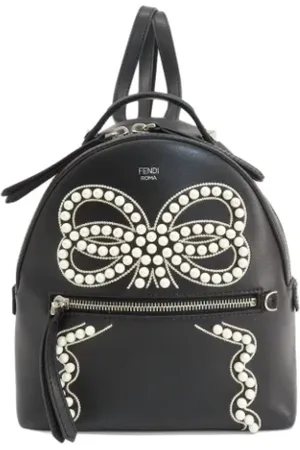 Fendi Pre-owned, Dame, Sort, ONE SIZE, Tyl, Pre-owned Laeder fendi-tasker