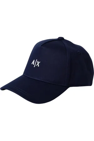 Armani Exchange Tilbehør, Herre, Blå, ONE SIZE, Bomuld, Blå Broderet Logo Baseball Cap