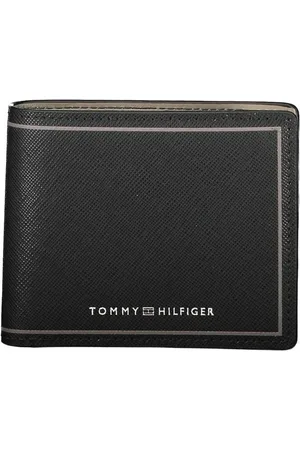 Tommy Hilfiger Tilbehør, Herre, Sort, ONE SIZE, Læder, Sort Læderpung med To Kort