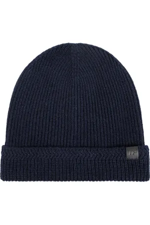Tom Ford Tilbehør, Herre, Blå, S, Uld, Kasket med logo patch