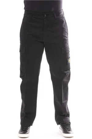 Stone Island Bukser, Herre, Sort, W34, Bomuld, Sorte Cargo Bukser Bomuld Stretch Satin