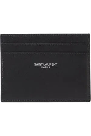 Saint Laurent Tilbehør, Herre, Sort, ONE SIZE, Læder, Sort Læderkortholder Pung