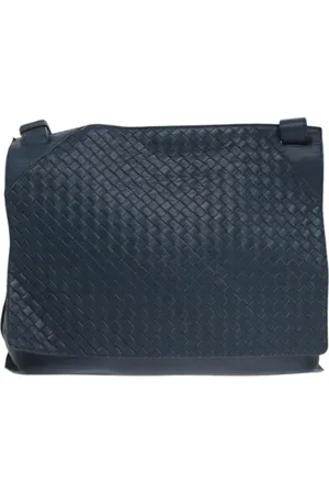 Bottega Veneta Pre-owned, Dame, Blå, ONE SIZE, Uld, Pre-owned Laeder skuldertasker