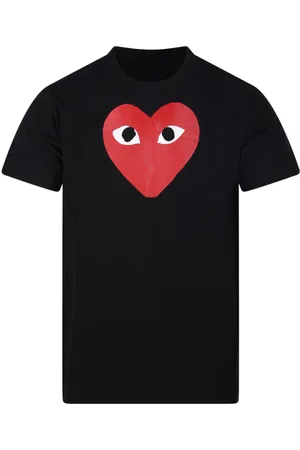 Comme des Garçons Top, Herre, Sort, M, Bomuld, Rød Hjerte T-Shirt