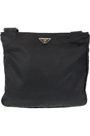 Prada Pre-owned, Herre, Sort, ONE SIZE, Uld, Pre-owned Canvas skuldertasker