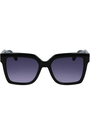 Liu Jo Tilbehør, unisex, Sort, ONE SIZE, Firkantet Acetat Solbriller med Kontrastdetaljer