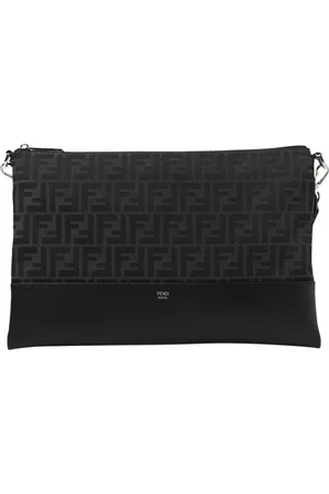 Fendi Taske, Herre, Sort, ONE SIZE, Læder, Jacquard Clutch Taske