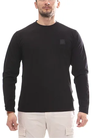 Stone Island Top, Herre, Sort, M, Bomuld, Ghost Langærmet Bomuld T-shirt
