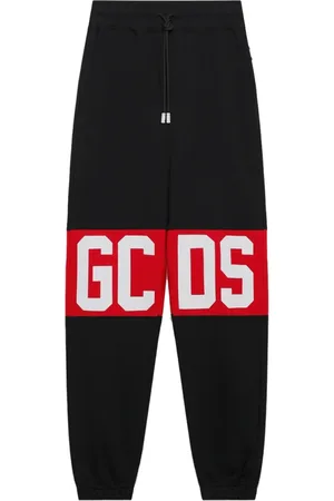 GCDS Bukser, Herre, Sort, L, Bomuld, Afslappet Sporty Bomuld Logo Track Bukser